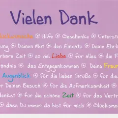 Vielen Dank für alles! Ein Tag des Dankes für Glückwünsche, Liebe, Freundschaft und die schönen Momente.